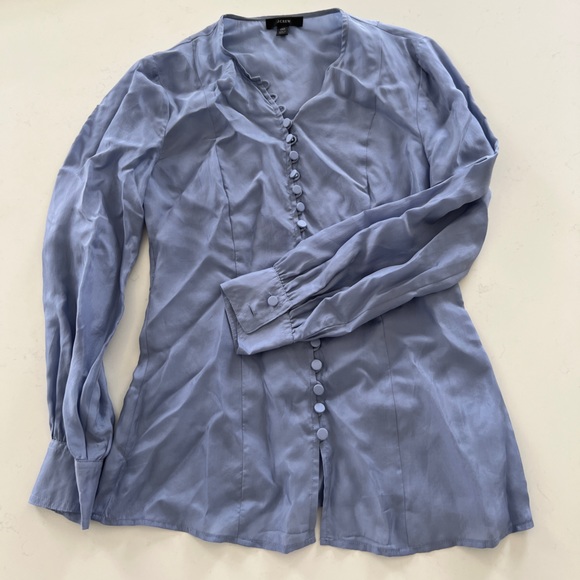 J. Crew Button Down Silky Blouse - Picture 6 of 7